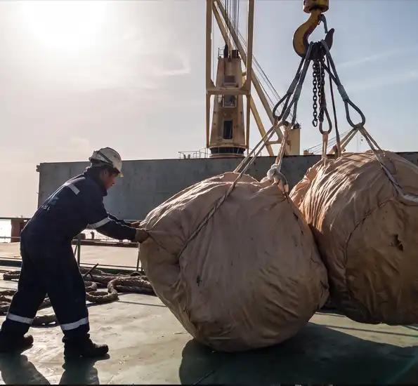 Marine supplies prepared for delivery to a commercial vessel in Egypt